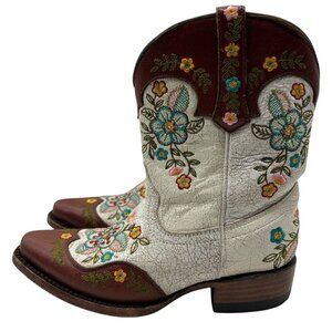 Allens Azulado Western Boots Youth Girls Sz 13 E Cowboy Cowgirl  - Jacy